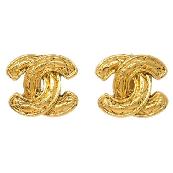 Chanel Gold CC Earrings Clip-On - Picture 1 of 8